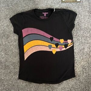 Topo Ranchito Girls Heart Shirt Size 6 Charcoal Lightweight Made In USA